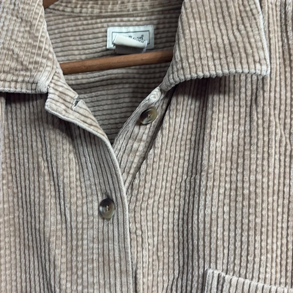 L.L. Bean Women's Beige Corduroy Shirt - Picture 3 of 8